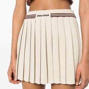 スカート MIU MIU Black Stretch Cashmere Blend Mini Skirt Women's Mini, Maxi and Pencil Skirts | Miu Miu
